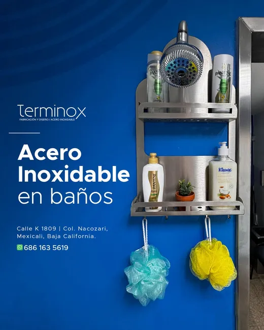 Mesas y estantería de acero inoxidable — proyecto Terminox
